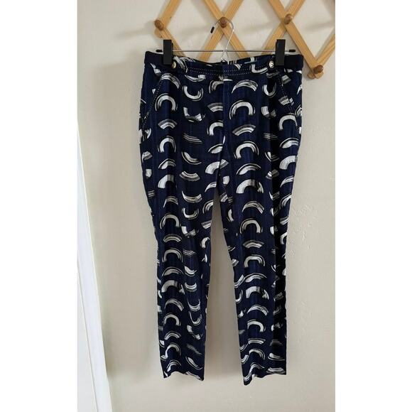 Anthropologie Pants Women's 4 Cartonnier Navy Charlie Trousers Straight Leg - Picture 2 of 9